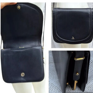 Vintage Dany Navy Blue Leather Shoulder/ Crossbody bag